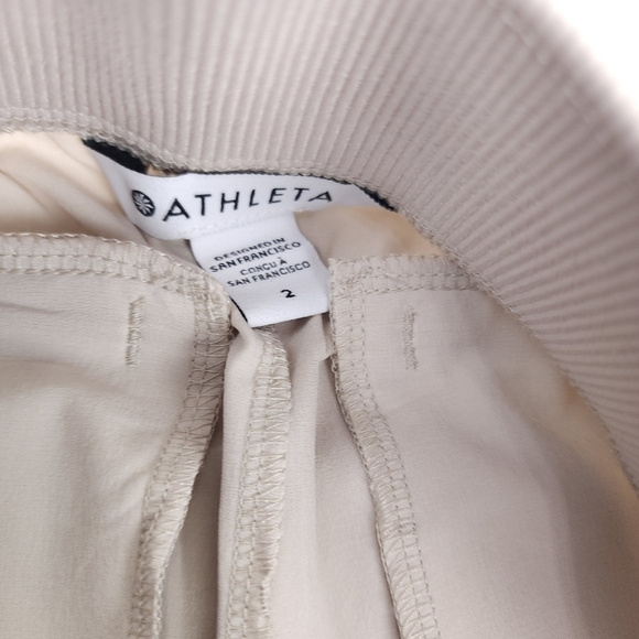 New Athleta Cream Casual Excercise Pants Sz 2 - Picture 3 of 13